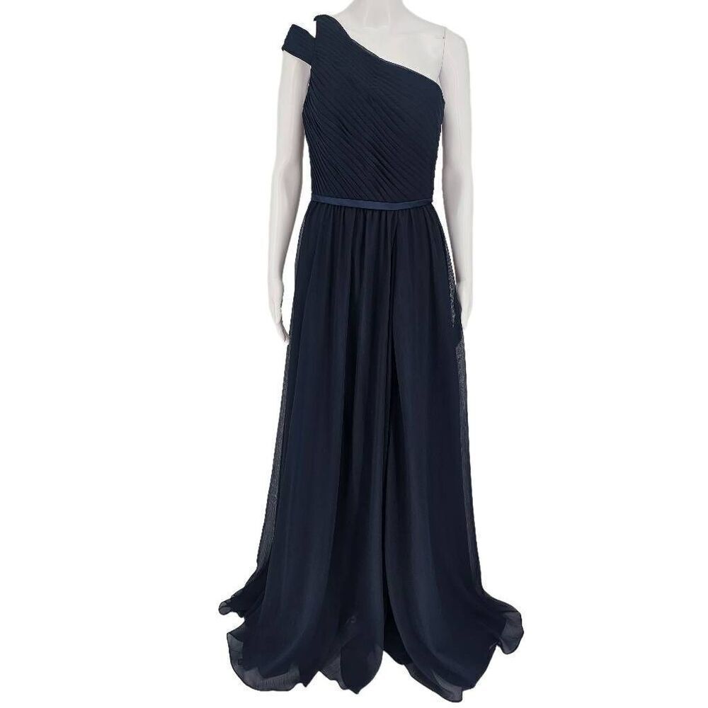 Vintage Angelina Faccenda One-Shoulder Maxi Dress Navy 8